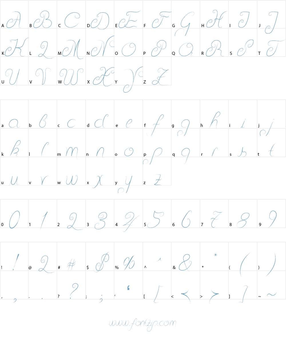 Delicious Curls Font Character
